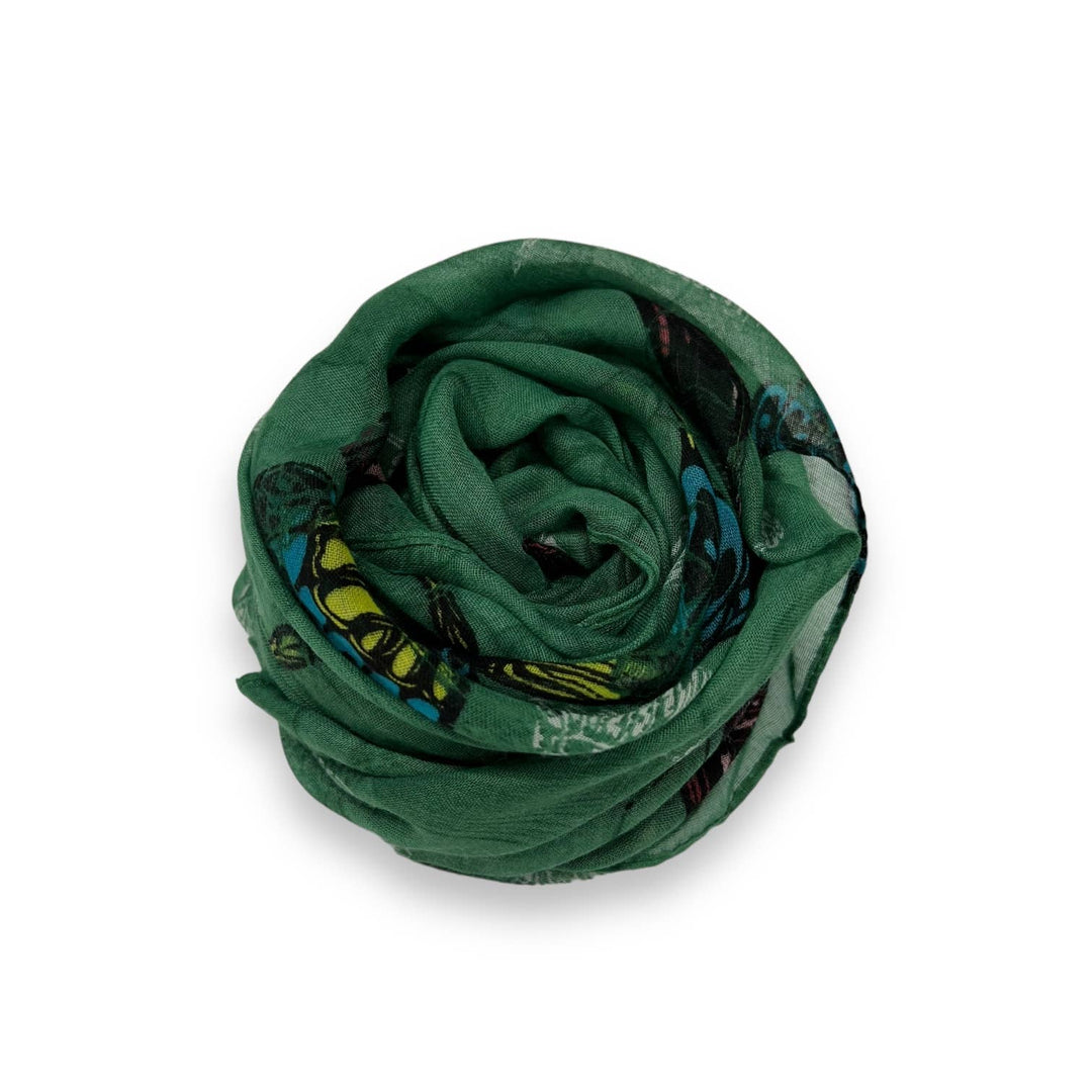 Butterfly print scarf: Grey