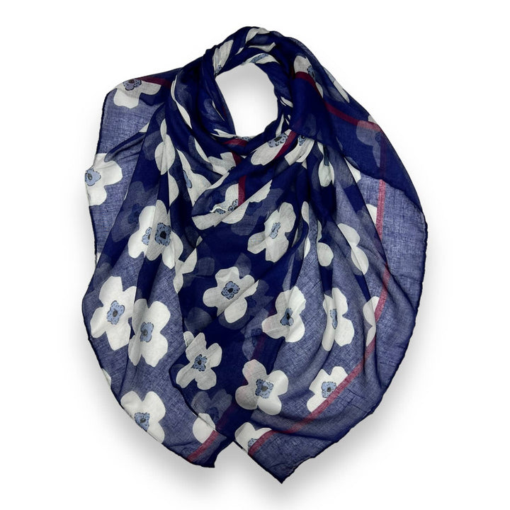 Daisy printed scarf: Black