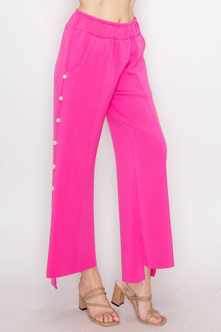 Farrah Scuba Pearl Long Pant: Black/ XL / 7426FT