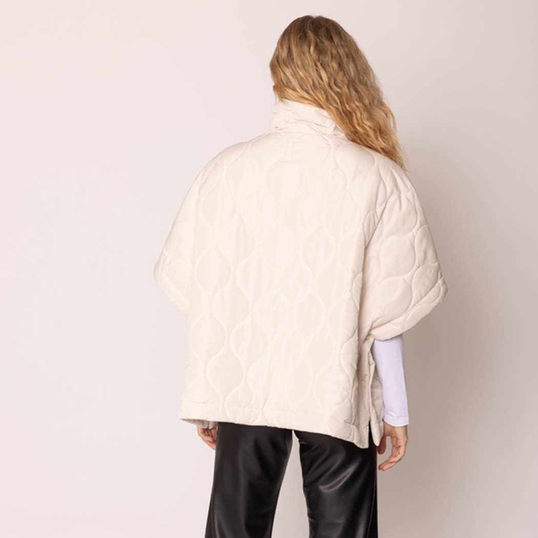 Quilted Cape Poncho Jacket : BGE / O/S