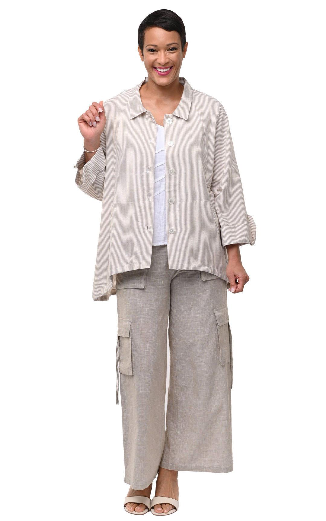 Tulip Clothing - CV1269 Leigh Jacket in Crockery Stripe*: S