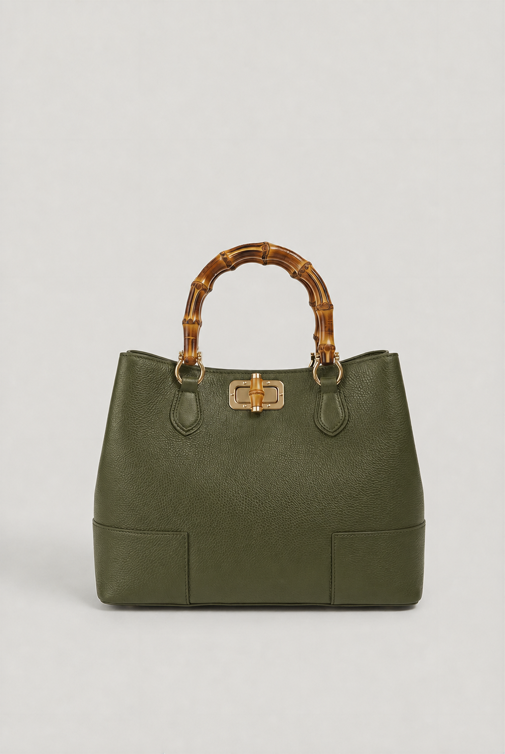 Bamboo Bag in Leather – Made in Italy Moro
