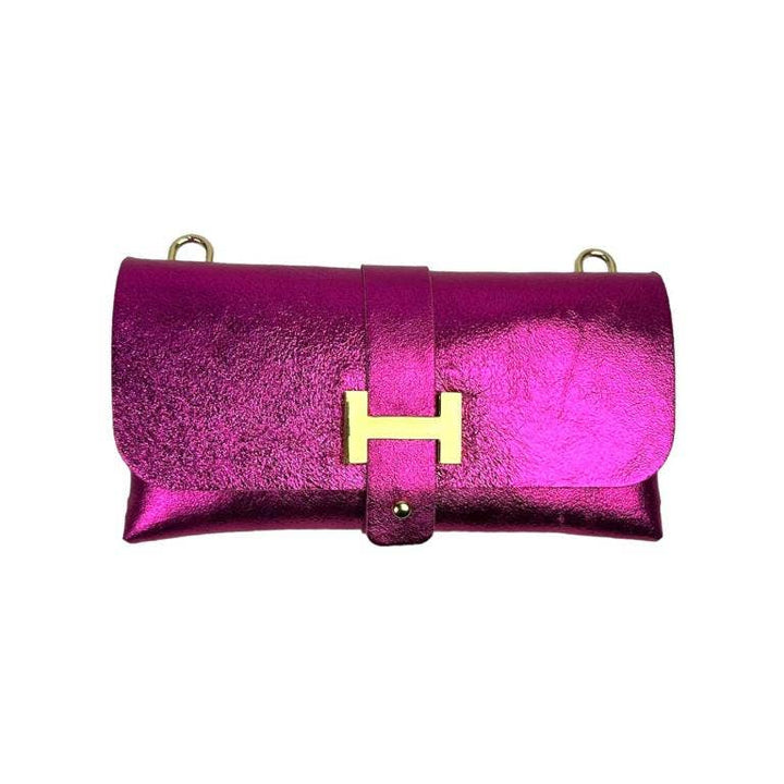 Leather Bag Removable Chain Handle: Gold