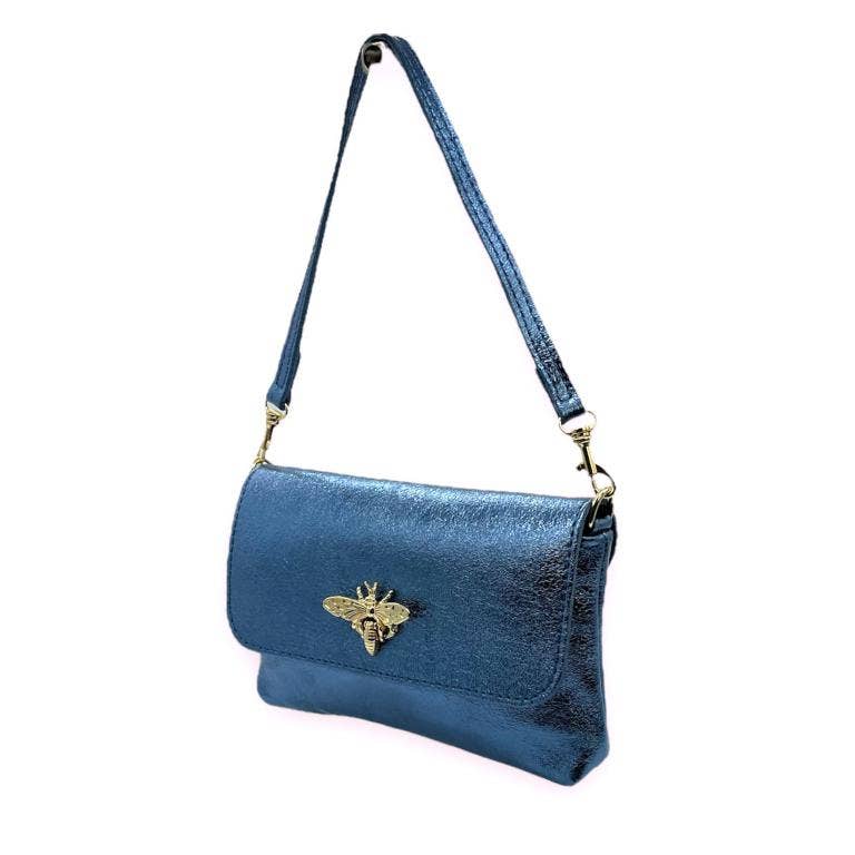 Leather Bag with Bee: Black