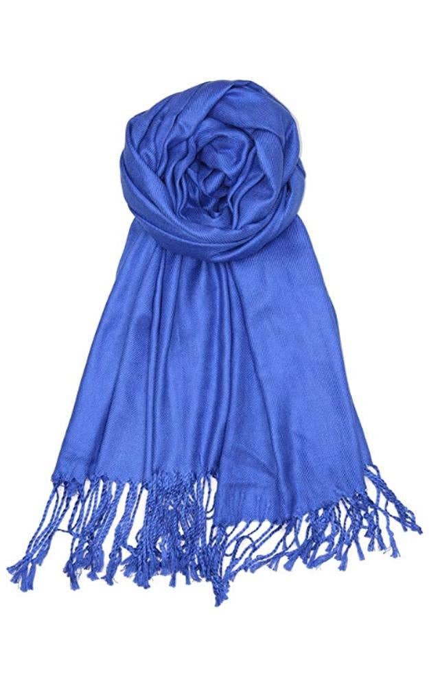Royal Blue Color Fashion Pashmina Shawl