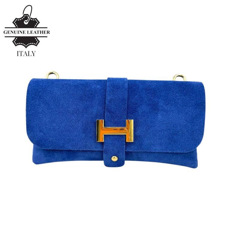 Italian Leather Bag: Suede Black