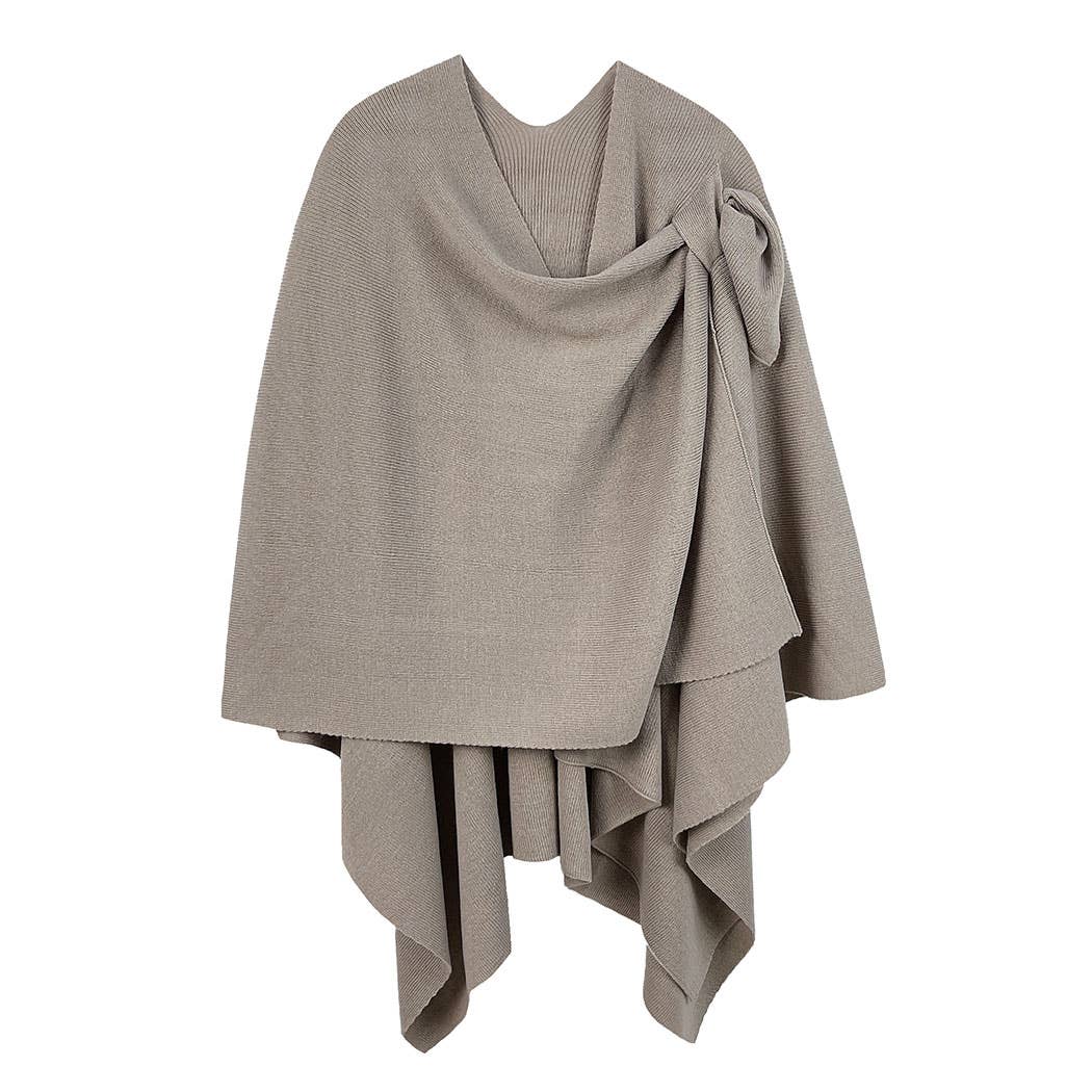 Ruana with Shoulder Strap: TAUPE