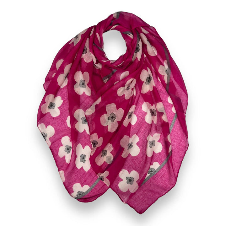 Daisy printed scarf: Black
