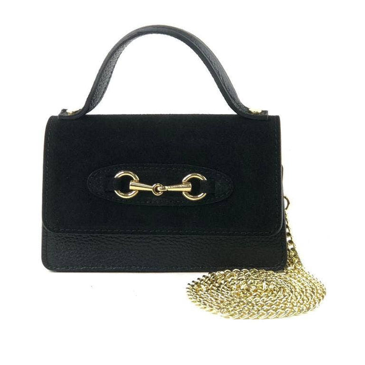Suede Leather Handbag Chain Handle: Green