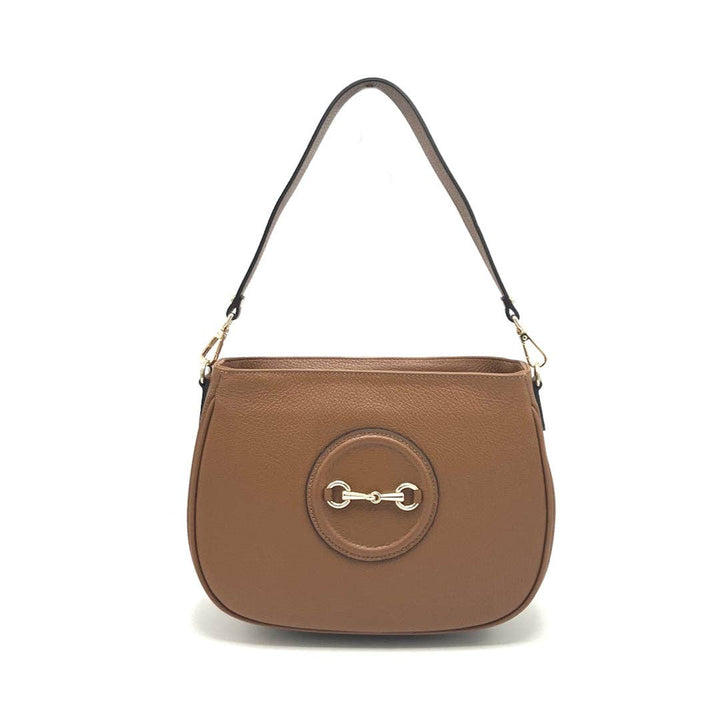 Leather bag, Made in Italy, 112627: Camel