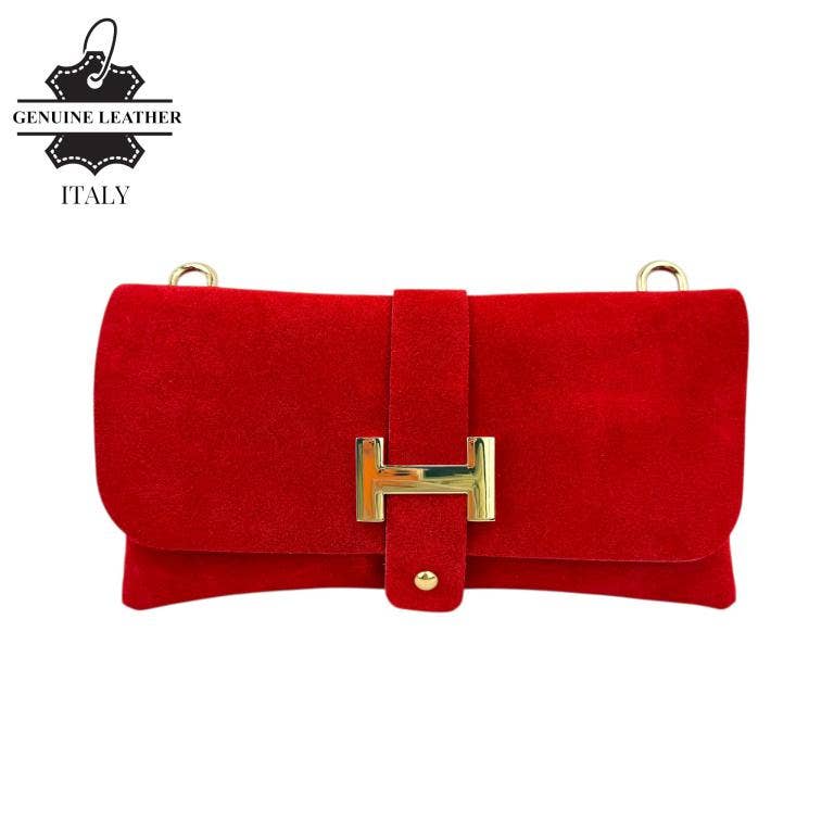 Italian Leather Bag: Suede Black