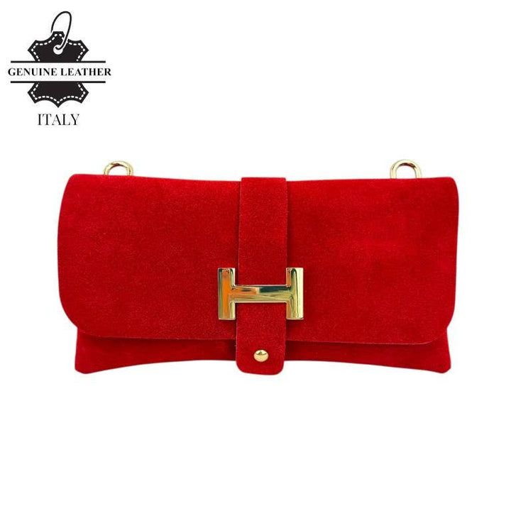 Italian Leather Bag: Suede Black