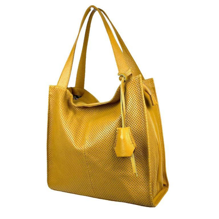 Leather Shopper Bag : Orange