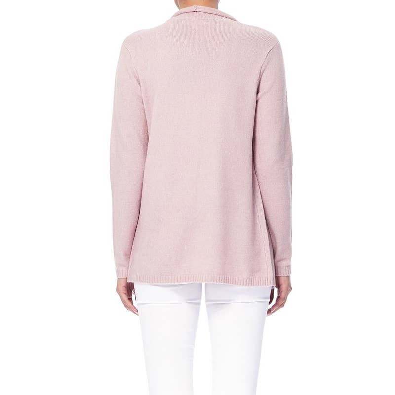 Draped Sweater Cardigan MK8218: MAUVE / M