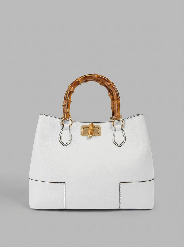 Bamboo Bag in Leather – Made in Italy Moro