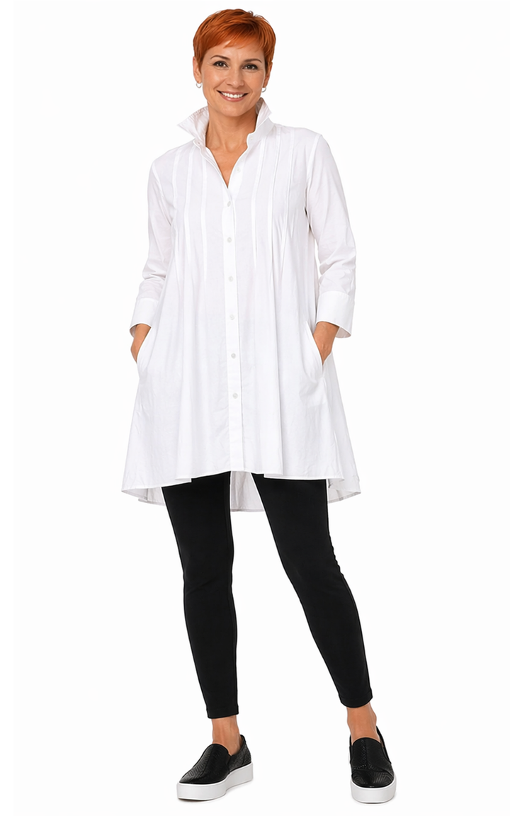 Tulip Clothing - CV125 Latte Shirt in White*: XS