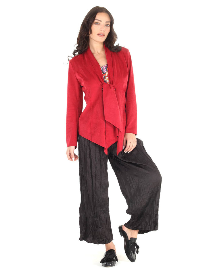 Suede Drape / Tie Jacket: Chocolate / M