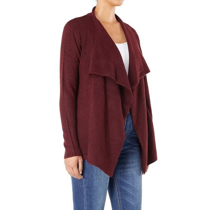 Draped Sweater Cardigan MK8218: MAUVE / M