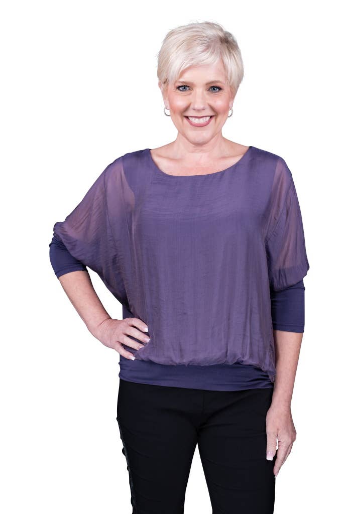 Silk Banded Blouse (BQ206):Army