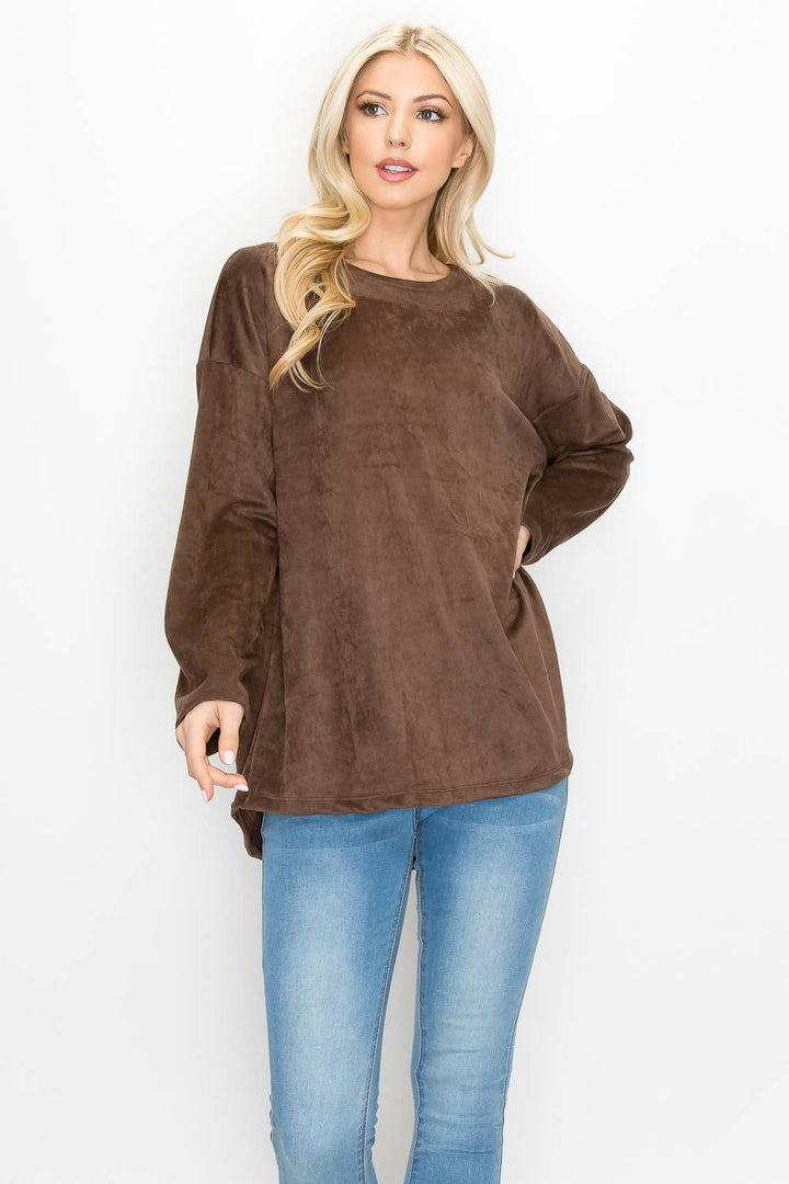Adi Stretch Suede Top: BLACK / XS / A5418