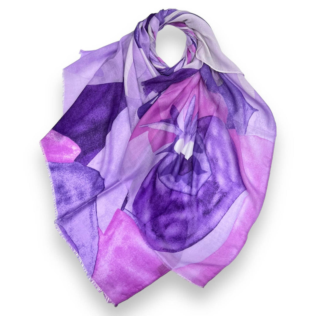 Soft Abstract painting scarf: Grey
