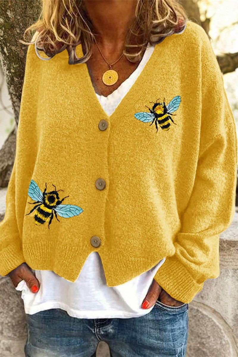 Bee Cardigan: YELLOW / L