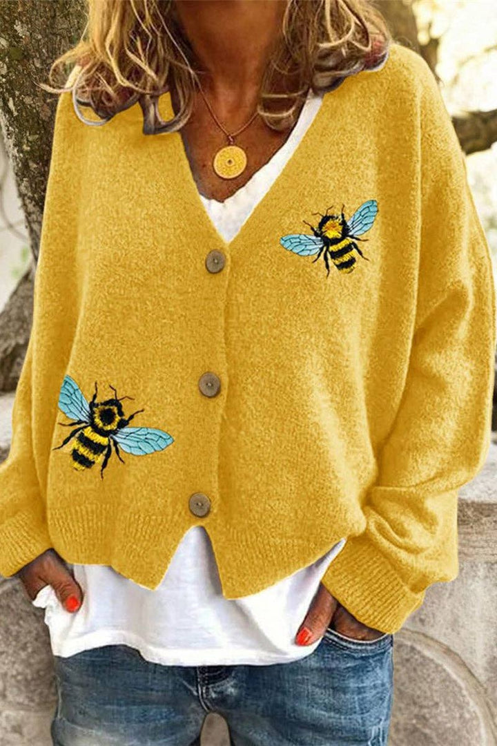 Bee Cardigan: BLACK / L