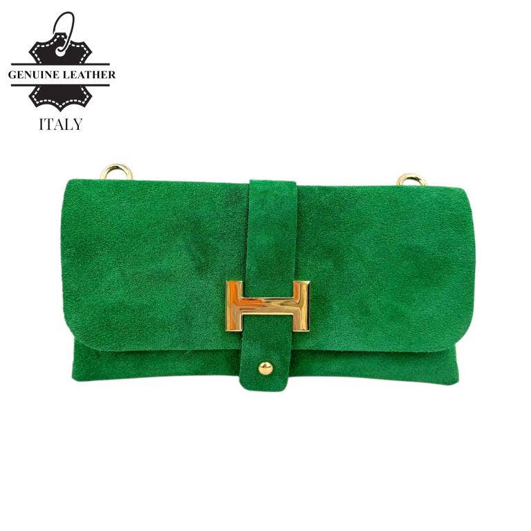 Italian Leather Bag: Suede Black