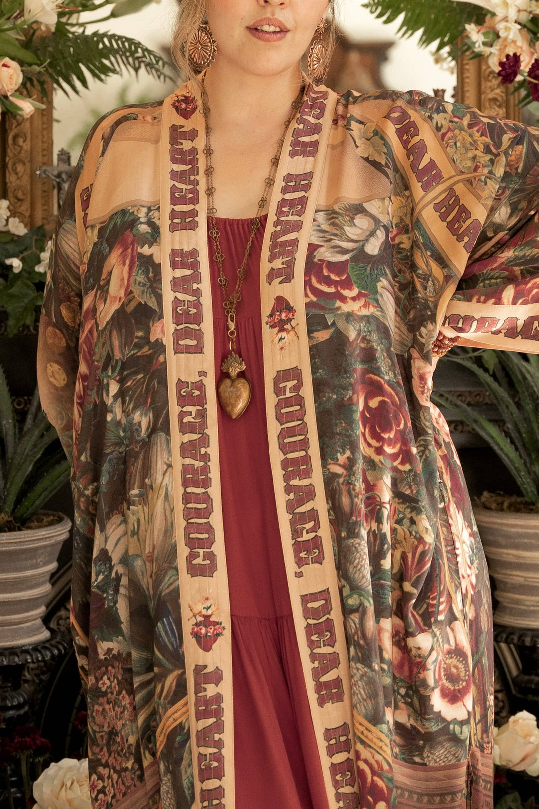 Courage Dear Heart Boho Kimono Duster