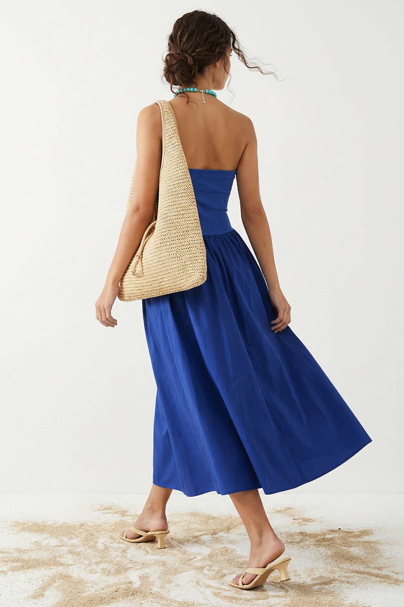 Strapless Maxi Dress: Black / L
