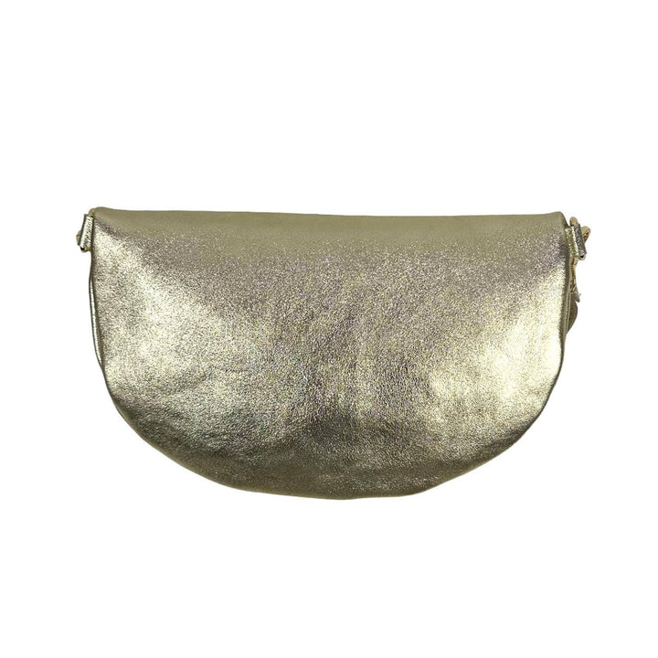 Metallic Italian Leather Waist Bag: Money