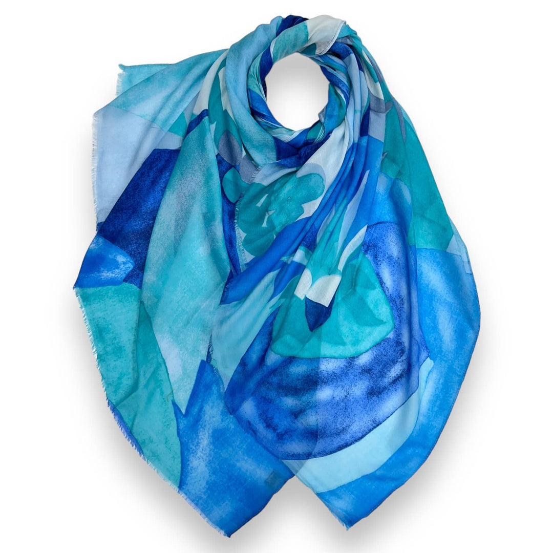Soft Abstract painting scarf: Grey