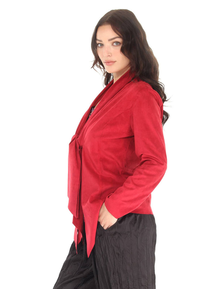 Tie Front Jacket: Chocolate / XL