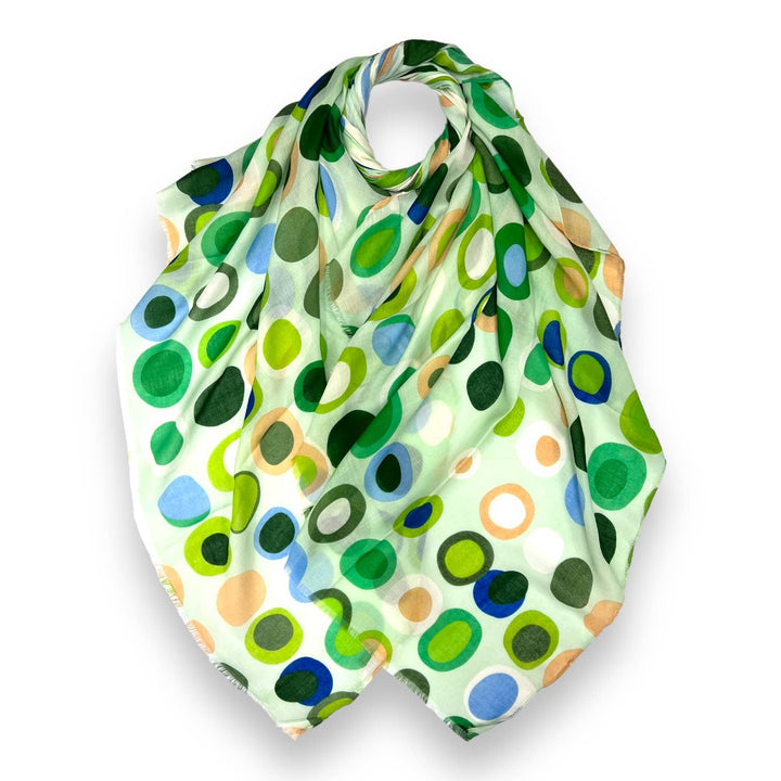 Retro style dots scarf : White