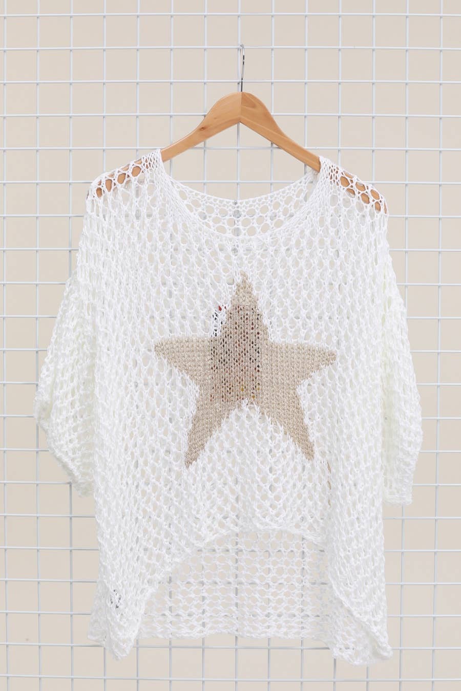 Cotton knit sweater star 100% cotton: Persimmon