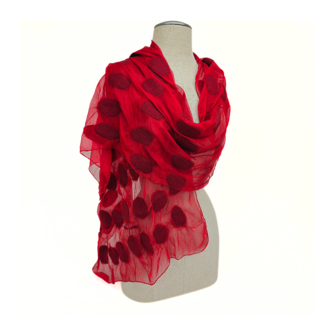 Polka Dot Soft Scarf: Black