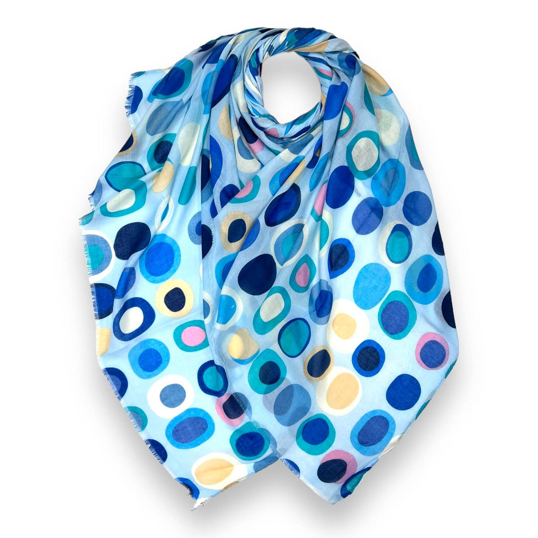 Retro style dots scarf : White