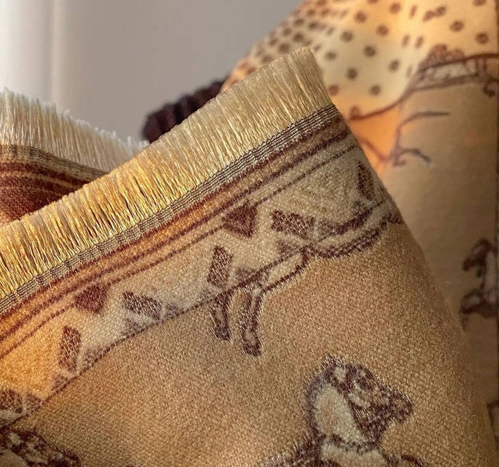 Equipage - Prancing Pony Equestrian Horse Print Scarf: Yellow