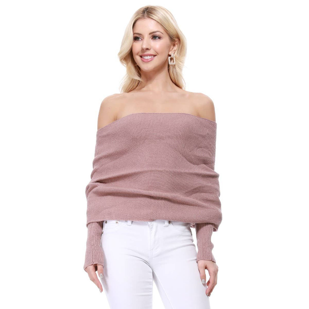 Bolero Sweater Top KC008: BLACK / SM
