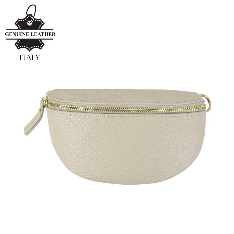Italian Leather Waist Bag: Orange