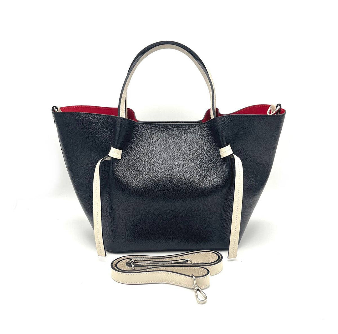 Leather bag, Made in Italy,112544: Taupe