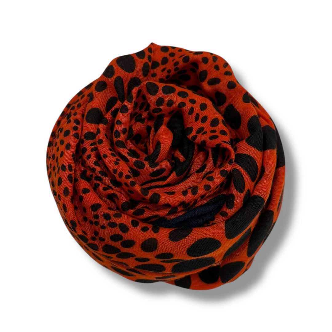 Leopard dots print scarf : Black