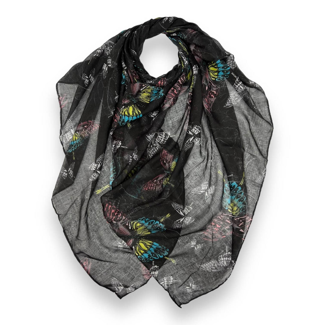 Butterfly print scarf: Baby Pink