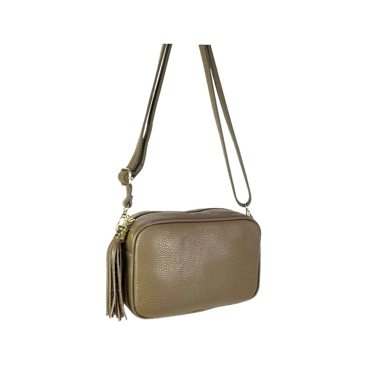 Genuine Leather Bag Tassel: Camel