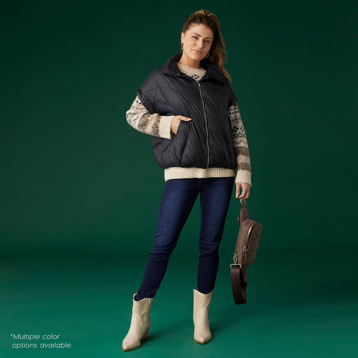 Puffer Vest: Dusty Sage / S/M