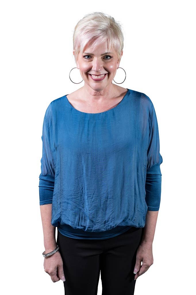 Silk Banded Blouse (BQ206):Army