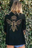 Blazer, Black Leopard Gold Queen Bee: Large