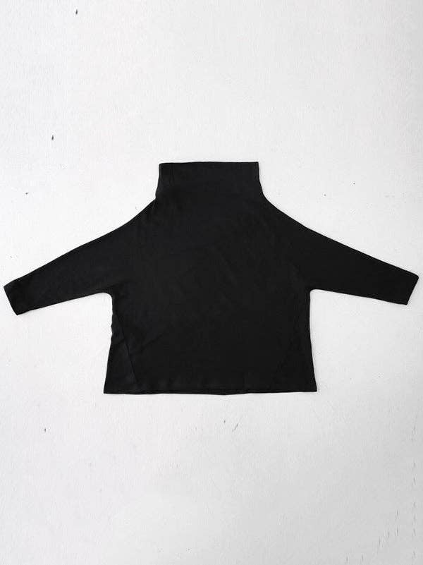 Black&Gray High Oversize T-Shirt: BLACK / L