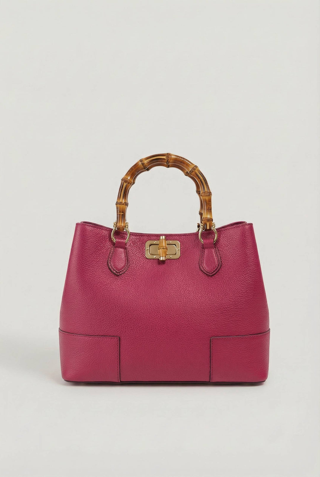 Bamboo Bag in Leather – Made in Italy Moro
