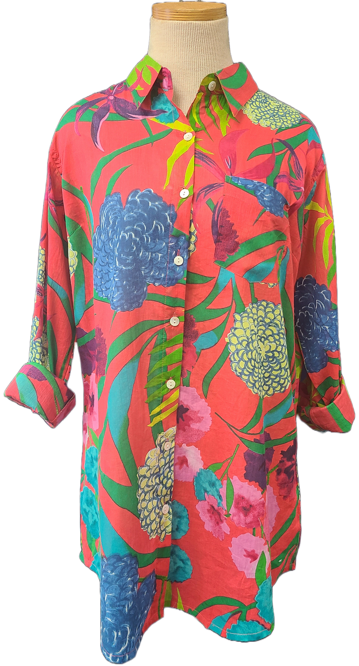 Melon Hydrangea Shirt: Small